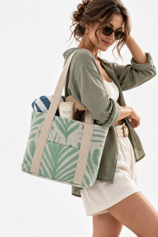 Palmiye Desenli Tote Bag
